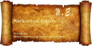 Markovics Edvin névjegykártya
